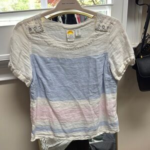 C & C Linen Short Sleeve Top